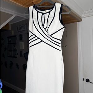 XOXO White Dress with Black Accents